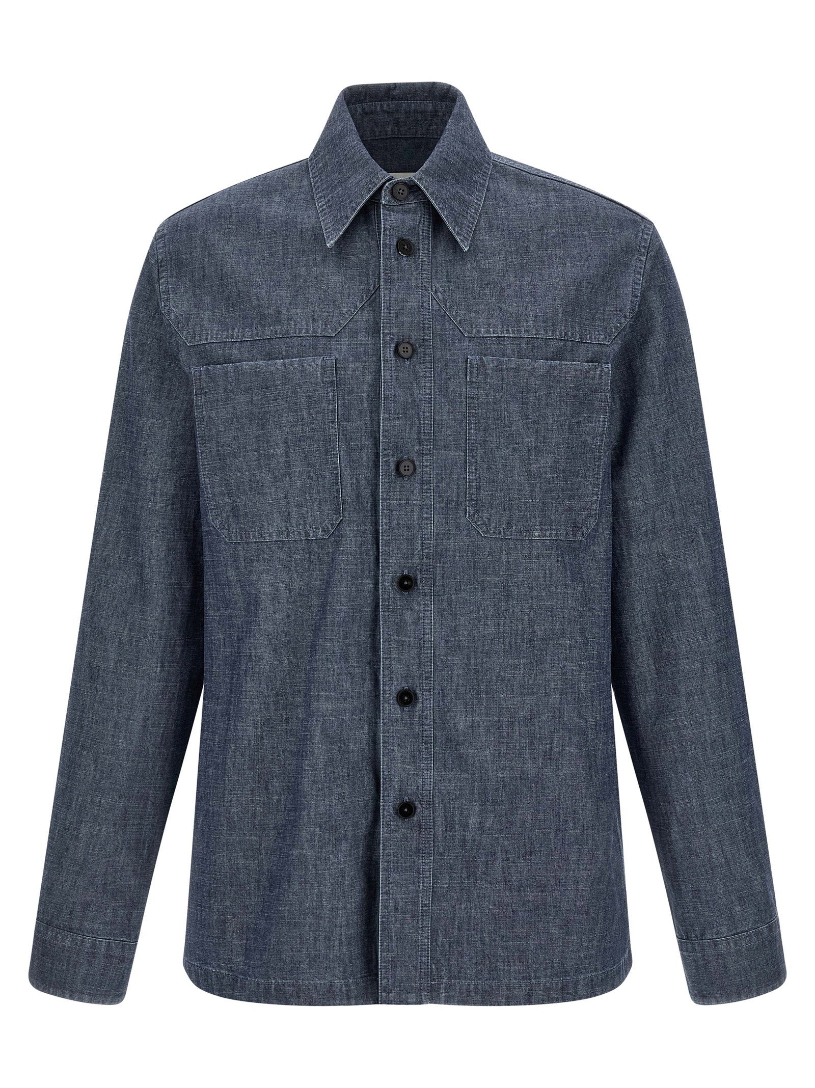 Jil Sander Chambray Cotton Shirt — Slate
