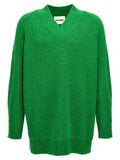 Jil Sander Ribbed Cotton Blend Sweater — Green