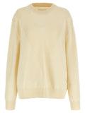 Jil Sander Textured Knit Wool Sweater — Cream