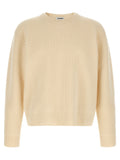 Jil Sander Fisherman's Rib Wool Sweater — Cream
