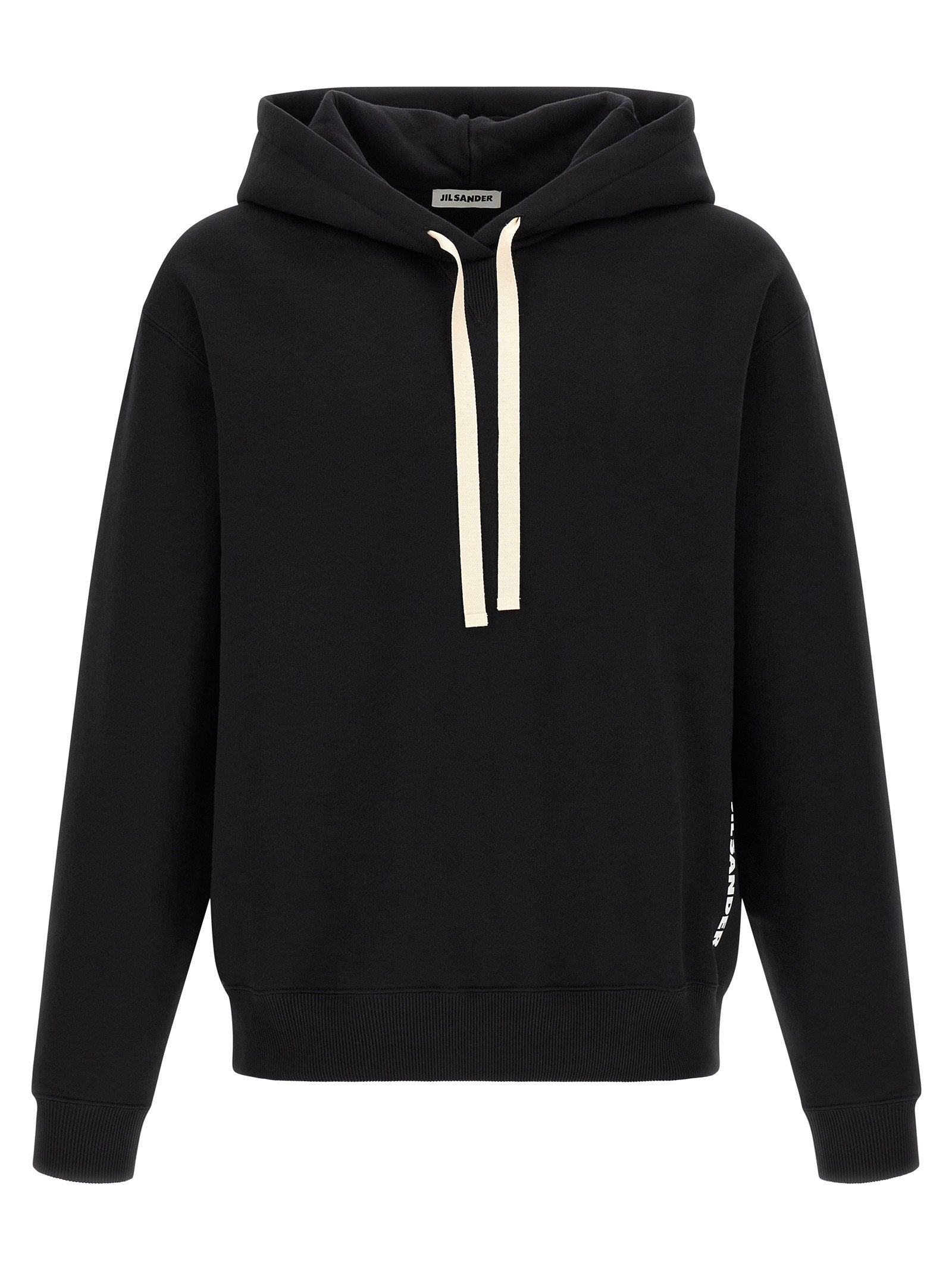 Sudadera con capucha de algodón Jil Sander — Negra
