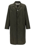 Jil Sander Single-Breasted Nylon Twill Trench Coat — Olive