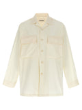 Jil Sander Logo-Embroidered Cotton Poplin Shirt — Cream