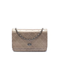 Quilted Metallic Aged Calfskin Reissue 2.55 Wallet on Chain