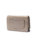 Quilted Metallic Aged Calfskin Reissue 2.55 Wallet on Chain