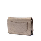 Quilted Metallic Aged Calfskin Reissue 2.55 Wallet on Chain