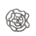 Brass and Strass Camelia Pin Brooch