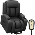 PU Leather Electric Lift Chair with Footrest and Cup Holders, Grey