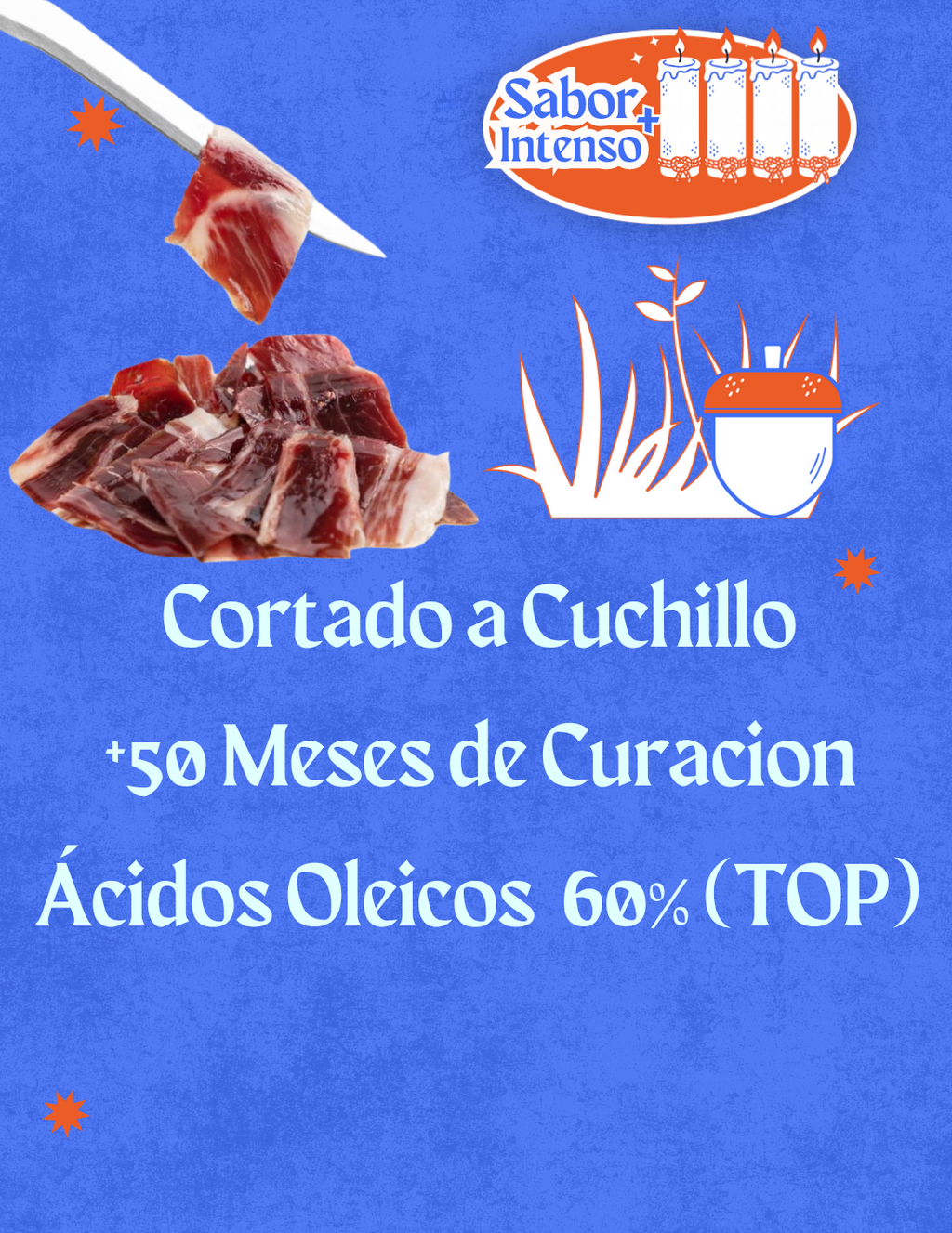 Sobre 80gr Jamón Pasión +50 Meses | a cuchillo