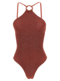 Hunza G Jasmine One-Piece Swimsuit — Rust