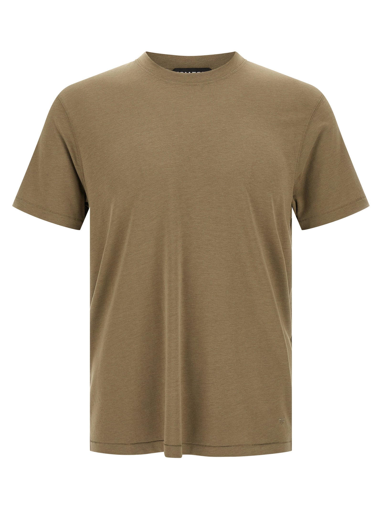 Tom Ford Logo-Embroidered T-shirt — Taupe