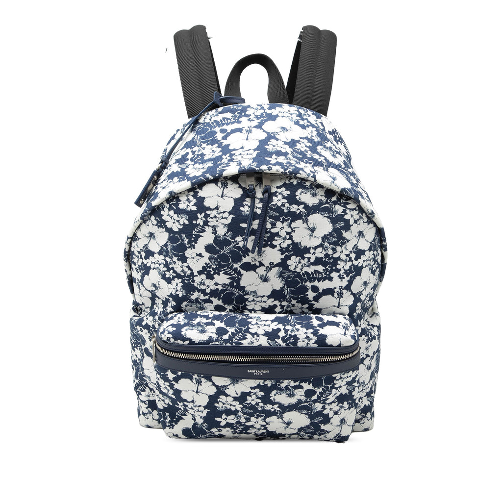 Canvas Hibiscus Flower City Backpack