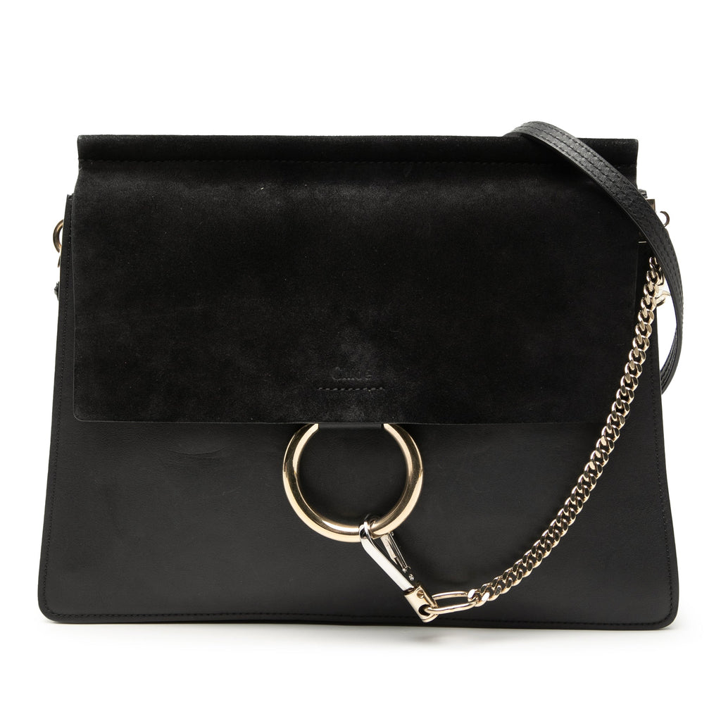 Medium Calfskin and Suede Faye Crossbody
