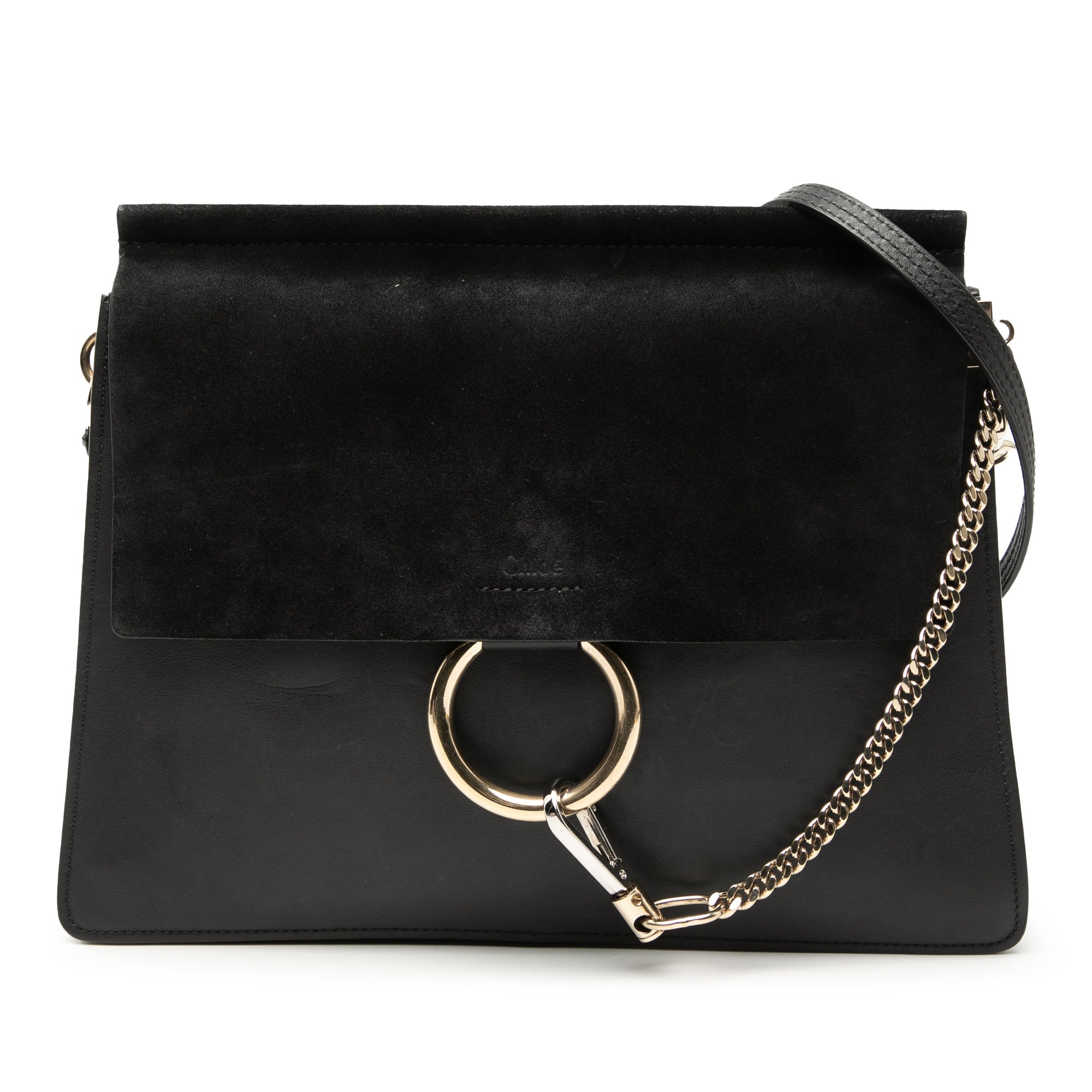 Medium Calfskin and Suede Faye Crossbody