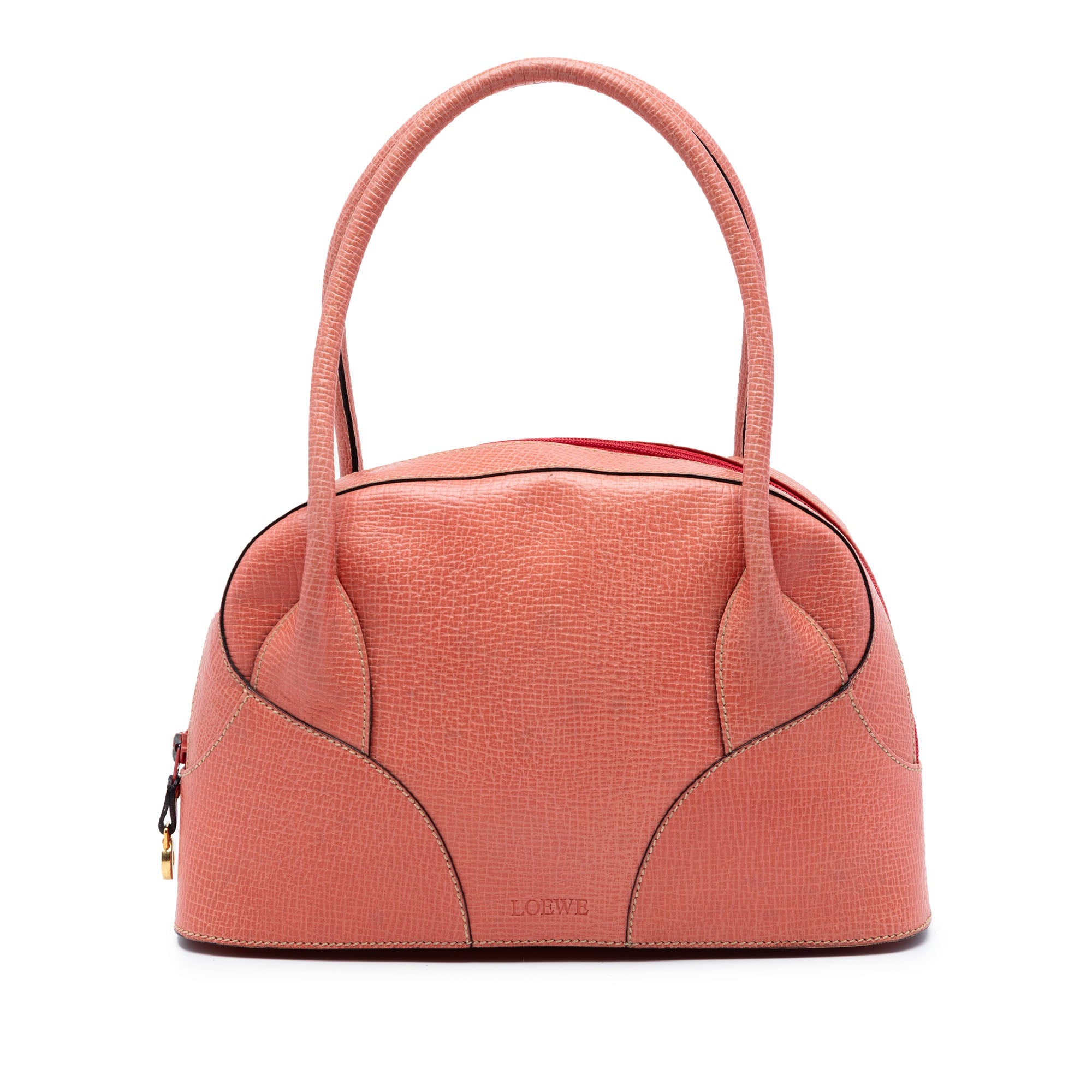 Textured Calfskin Top Handle Bag