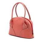 Textured Calfskin Top Handle Bag