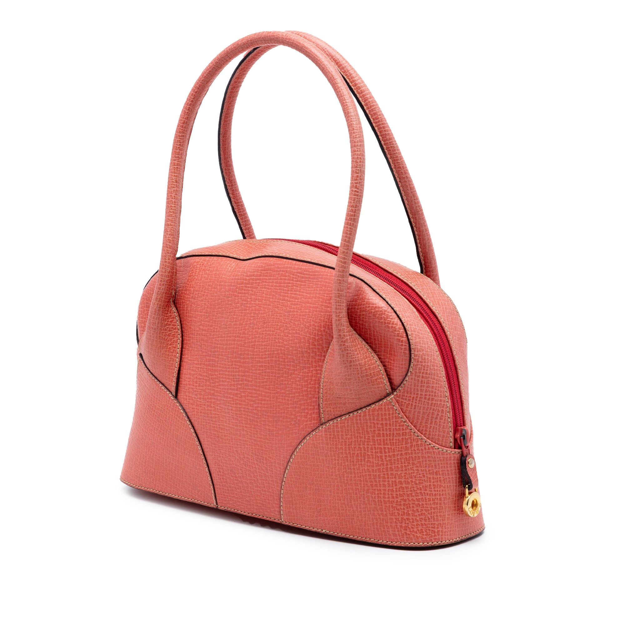 Textured Calfskin Top Handle Bag
