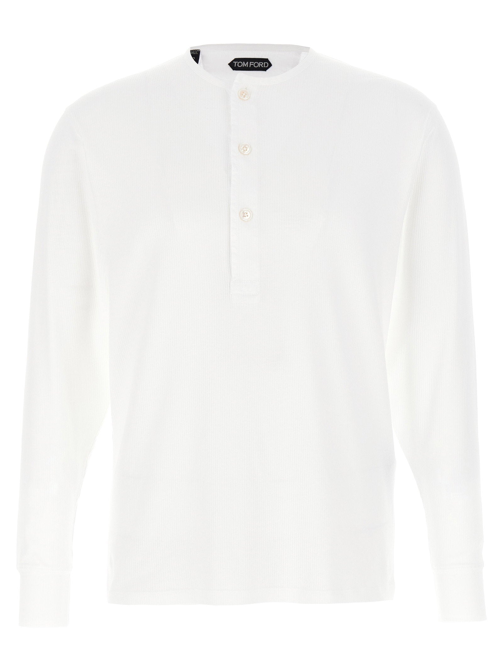 Tom Ford Ribbed Cotton T-Shirt — White