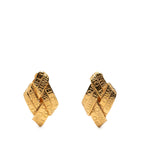 Gold Plated Logo Diamond Clip On Earrings