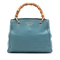 Small Calfskin Bamboo Shopper Satchel