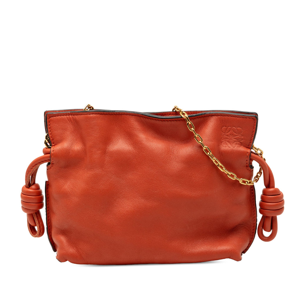 Nano Leather Flamenco Knot Chain Crossbody