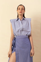 Camisa Marieta sin mangas rayas