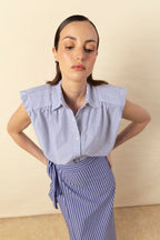 Camisa Marieta sin mangas rayas