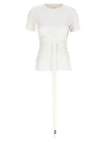 Y-3 Stretch Lyocell with Tie Waist T-Shirt — Cream