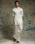 Ivory Poli Button Kurta Set By KYNAH, Luxury Indian Fashion & Bridal Wear