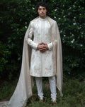 Wisteria White Sherwani Set By KYNAH, Luxury Indian Fashion & Bridal Wear