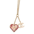 CC Gold Plated Laquered Heart Pendant Necklace
