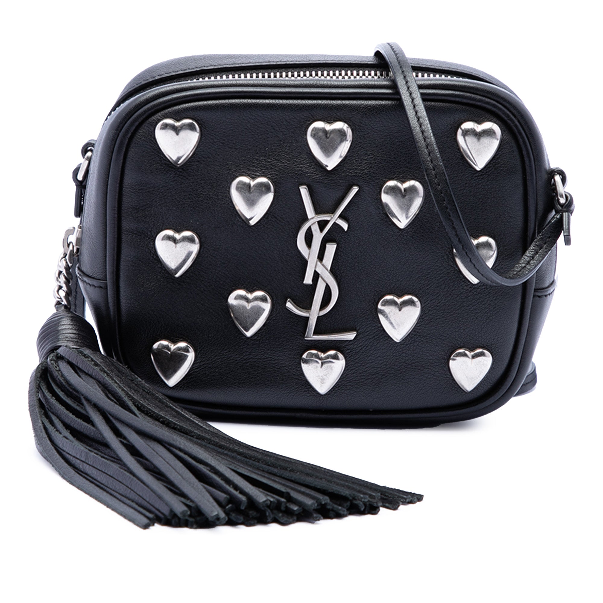 Studded Calfskin Monogram Heart Blogger Crossbody
