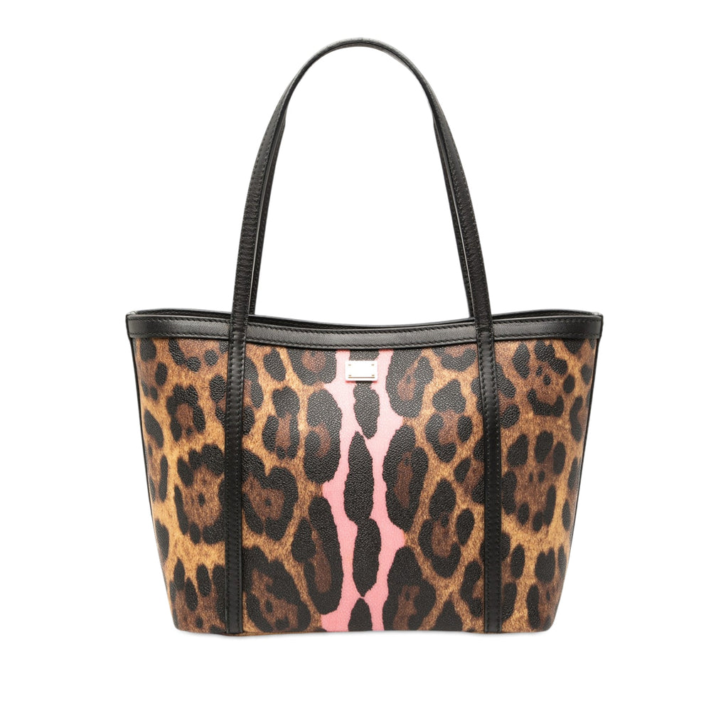 Leopard Print Coated Canvas Miss Escape Tote