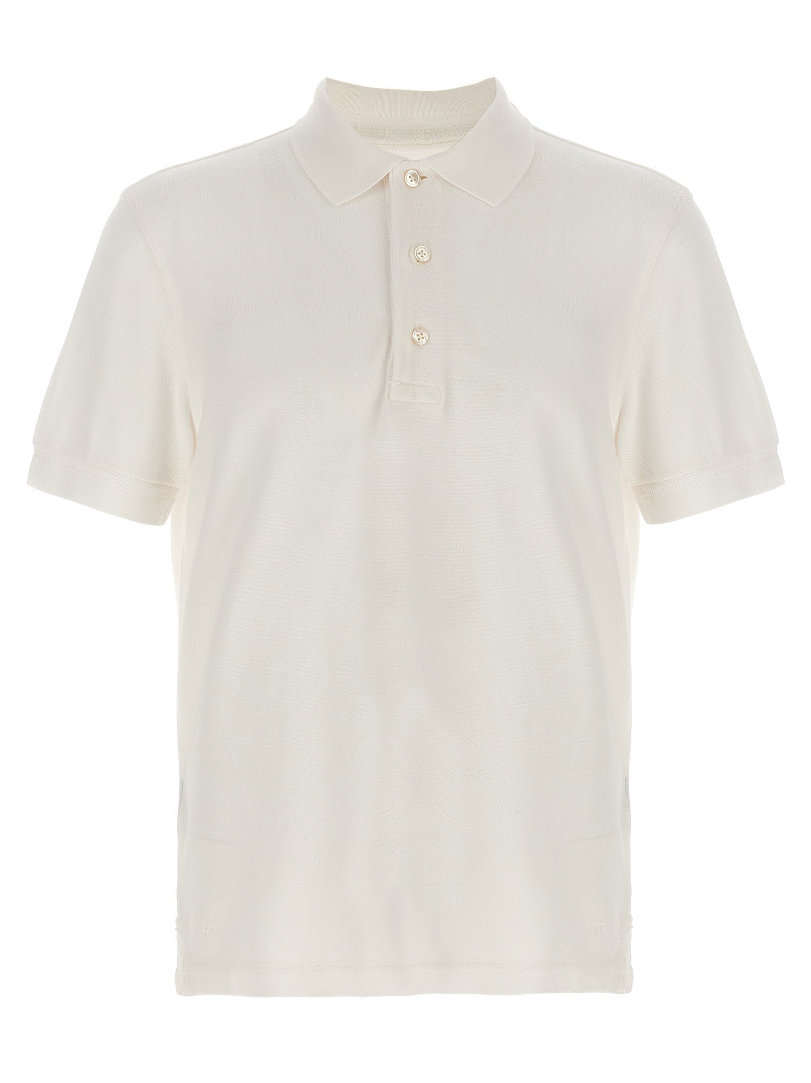 Tom Ford Piqué Cotton-Blend Polo Shirt — Cream