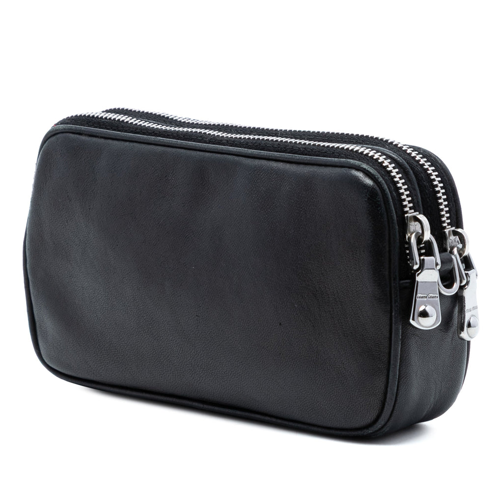 Studded Leather Double Zip Crossbody