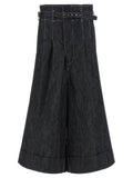Junya Watanabe High-Waist Wide-Leg Jeans — Black