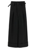 Junya Watanabe Satin-Effect Wool Blend Trousers — Black