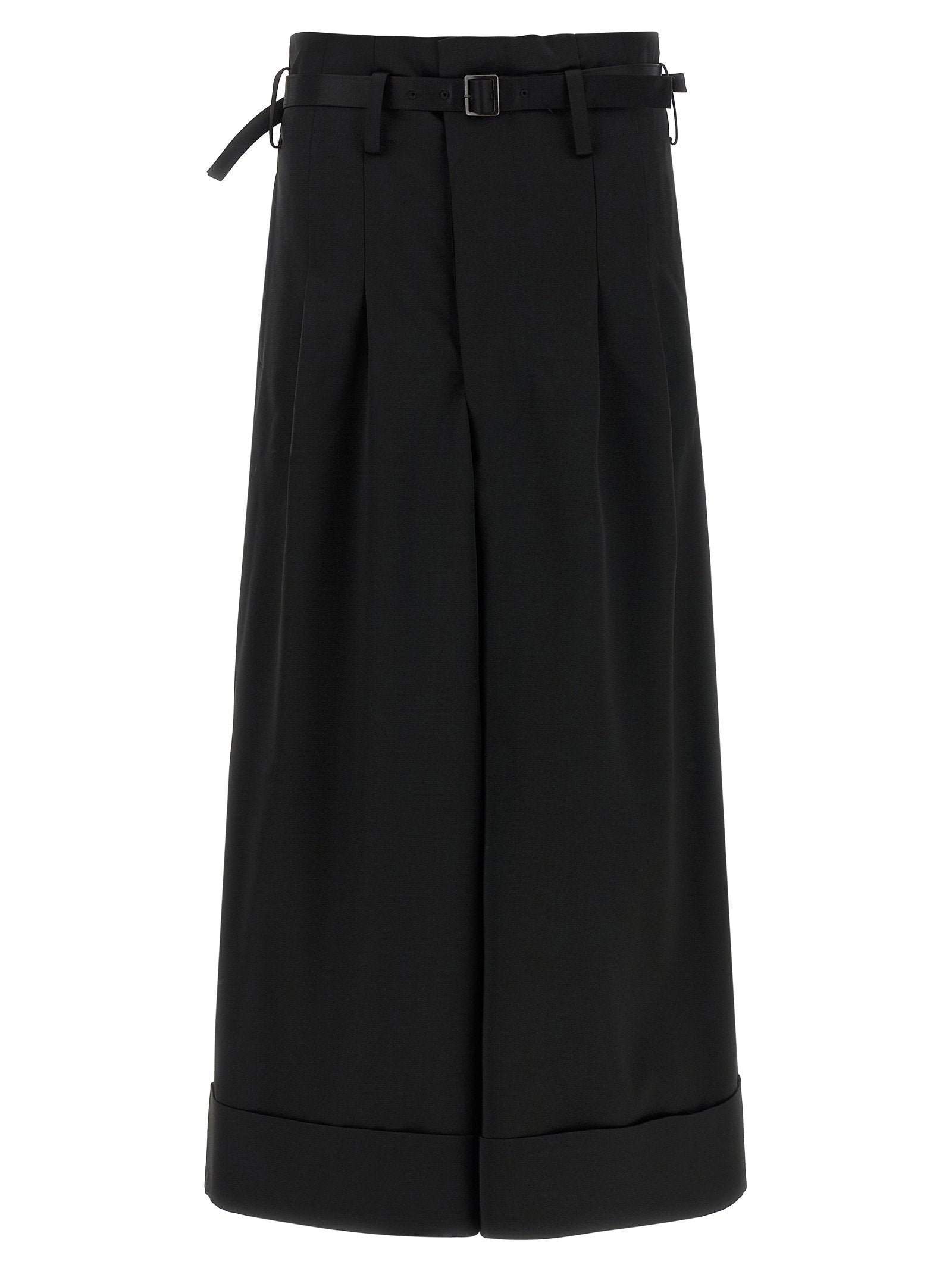 Junya Watanabe Satin-Effect Wool Blend Trousers — Black