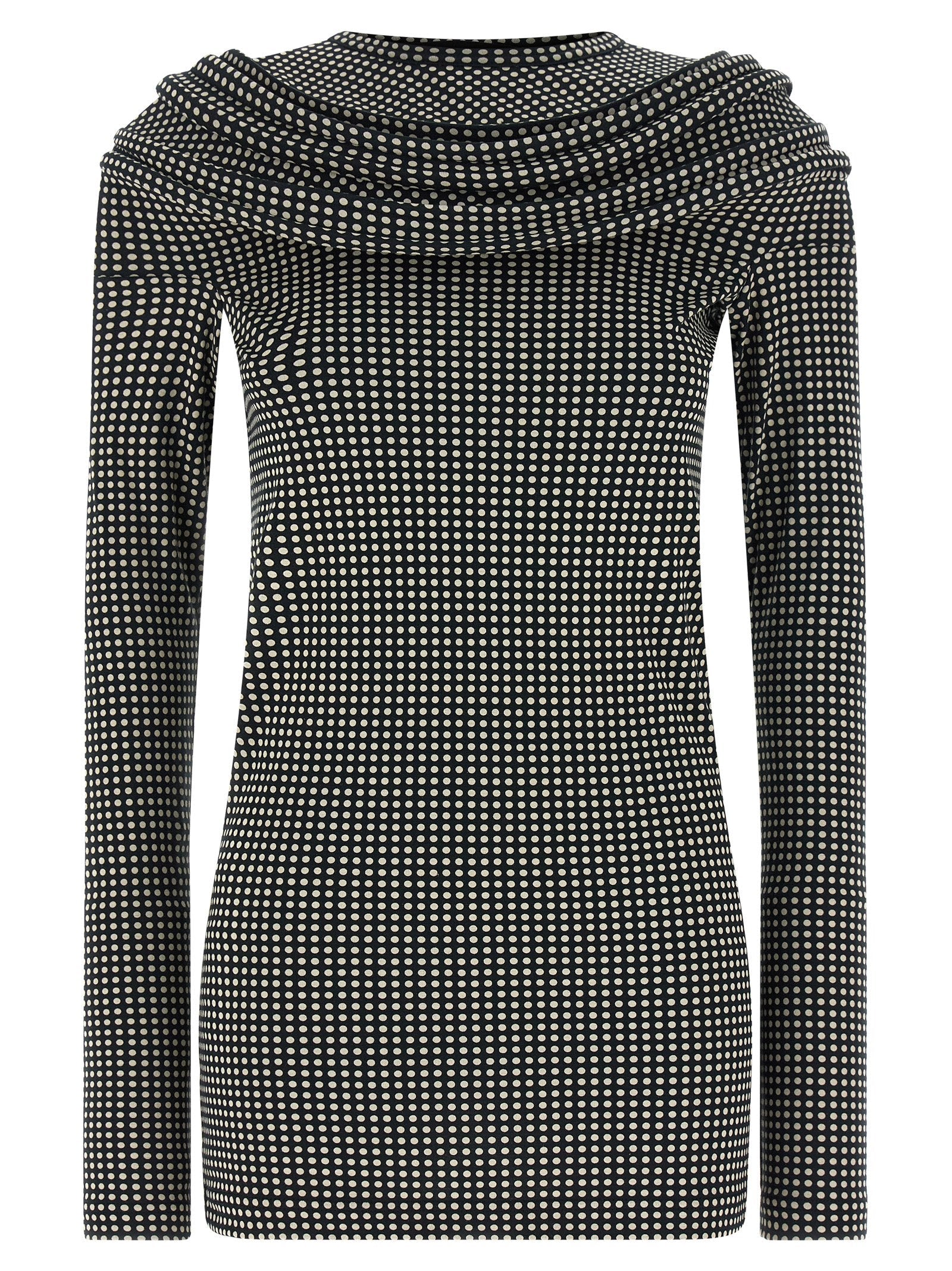 Junya Watanabe Sculptural Polka-Dot Jersey Dress — Black