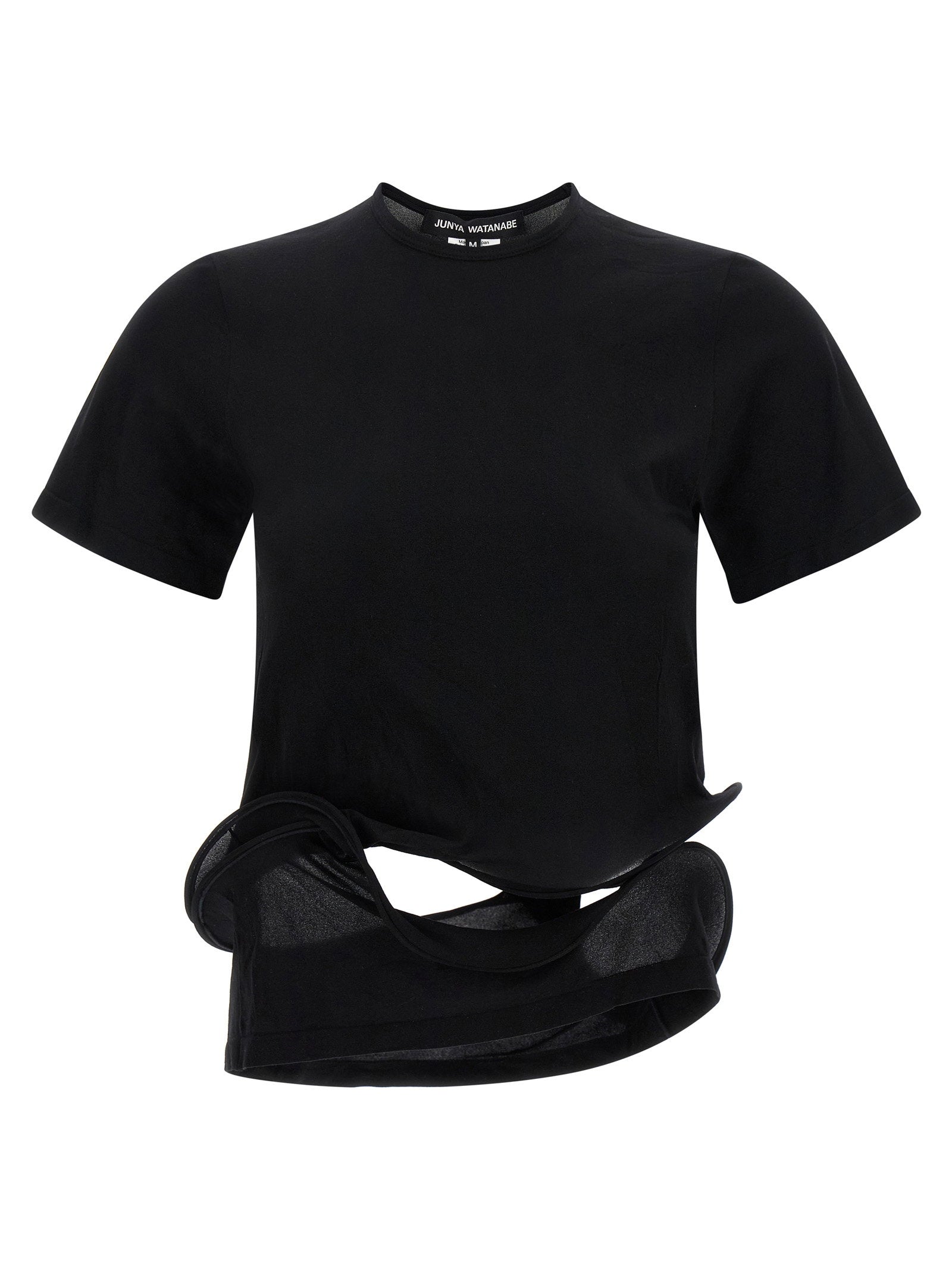 Junya Watanabe Sculptural Crêpe T-shirt — Black