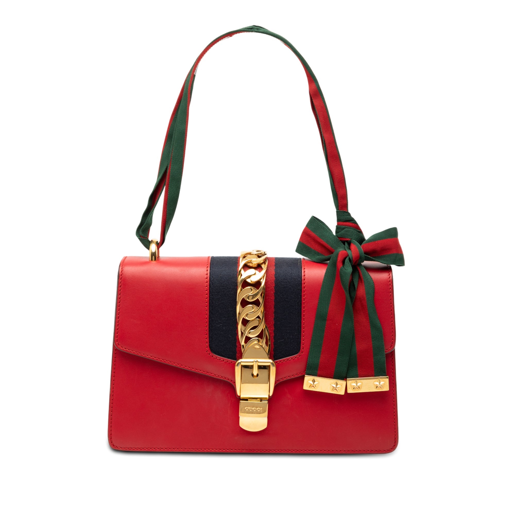 Small Leather Sylvie Web Satchel