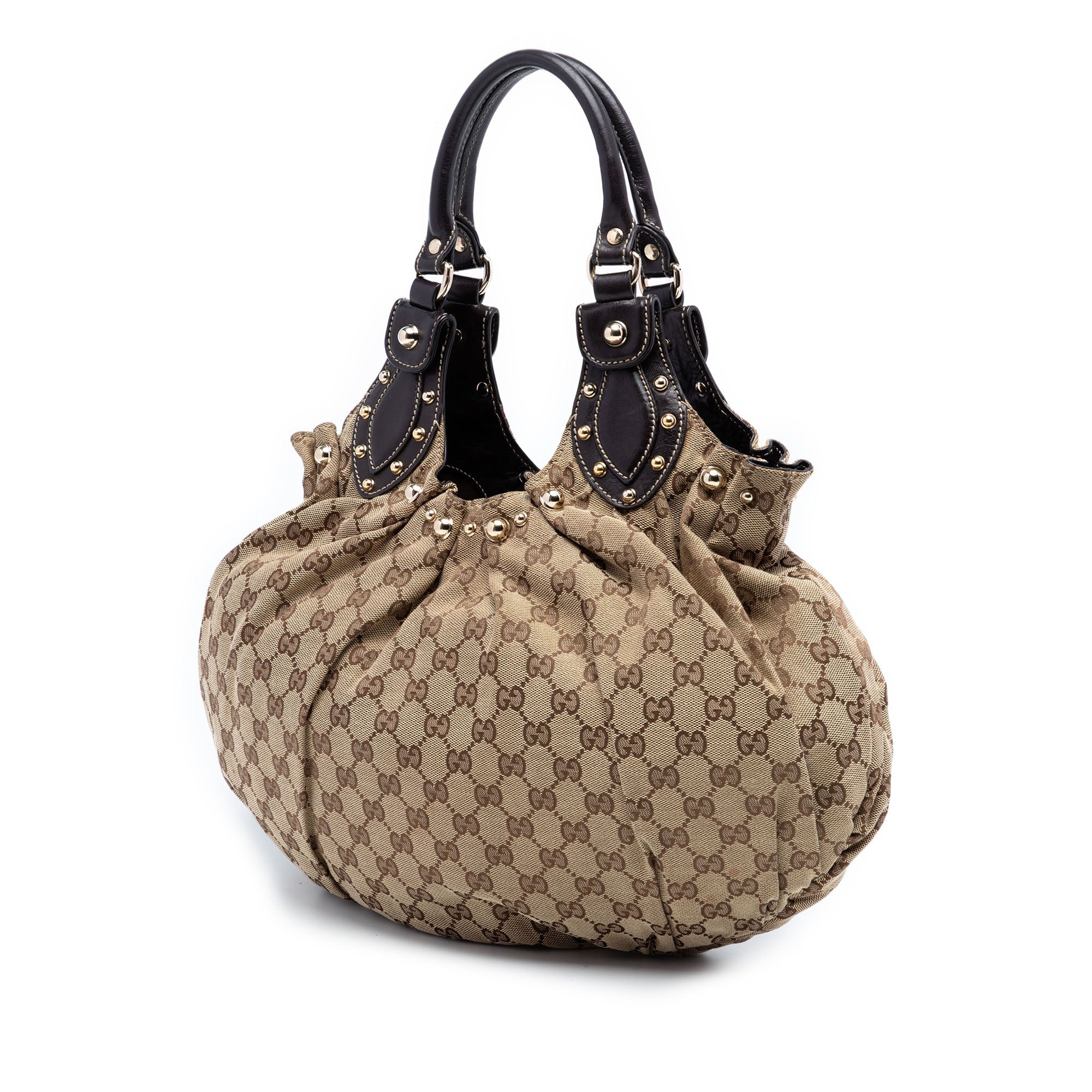 GG Canvas Studded Pelham Hobo Bag