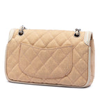 Medium Classic Canvas Lambskin Trimmed Double Flap