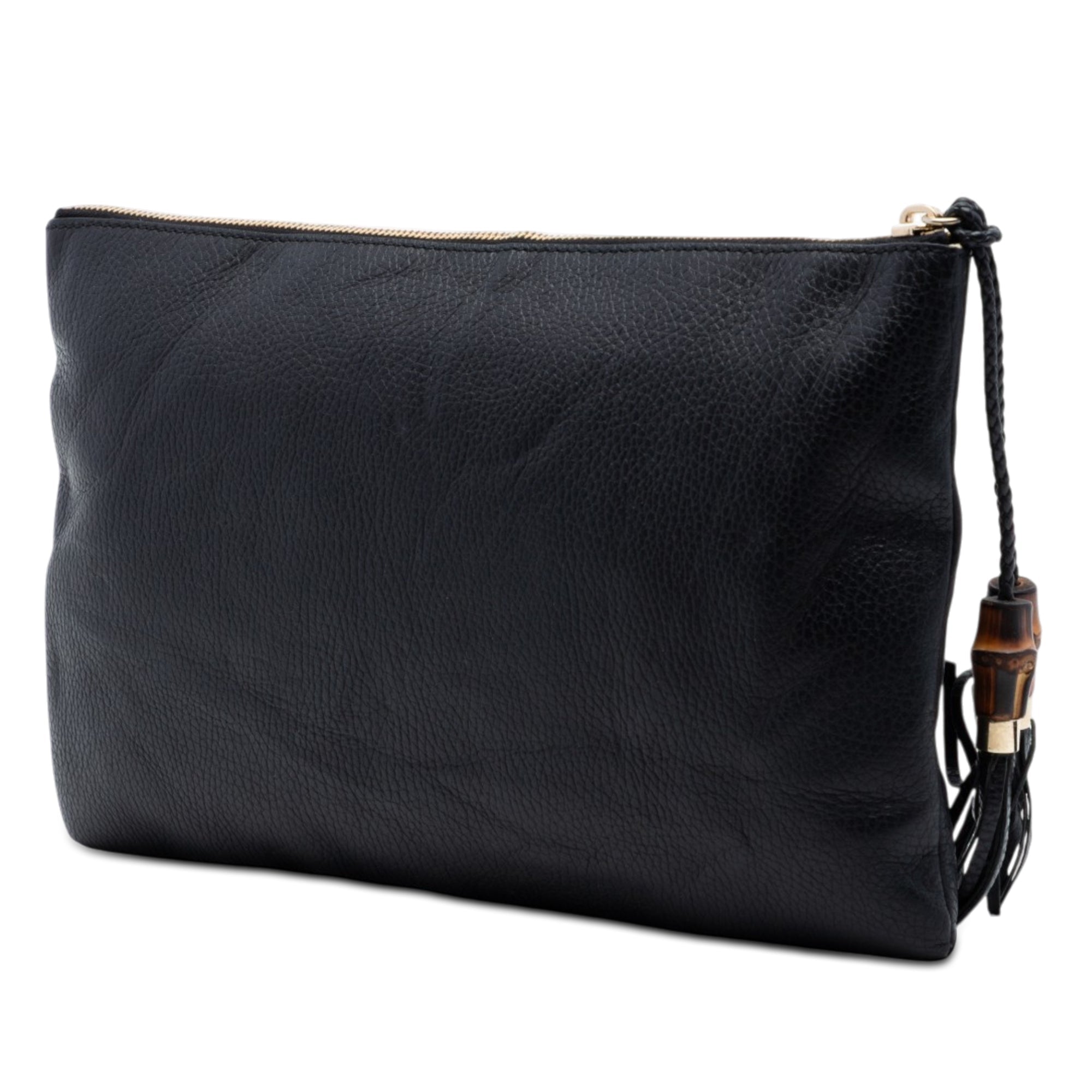 Calfskin Bamboo Tassel Clutch