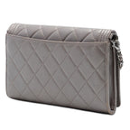 Quilted Metallic Lambskin Boy Clutch On Chain