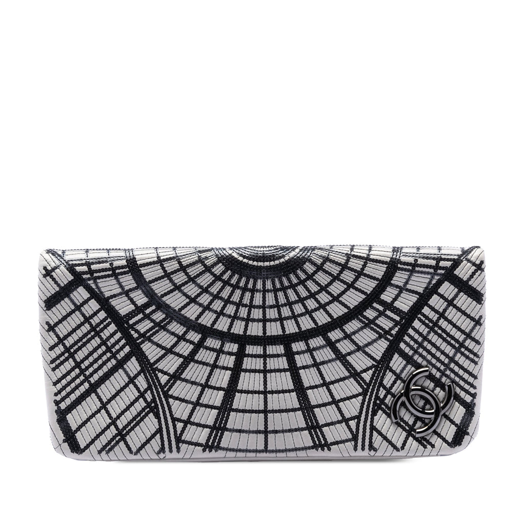 Sequin Embellished Lambskin Grand Palais Clutch