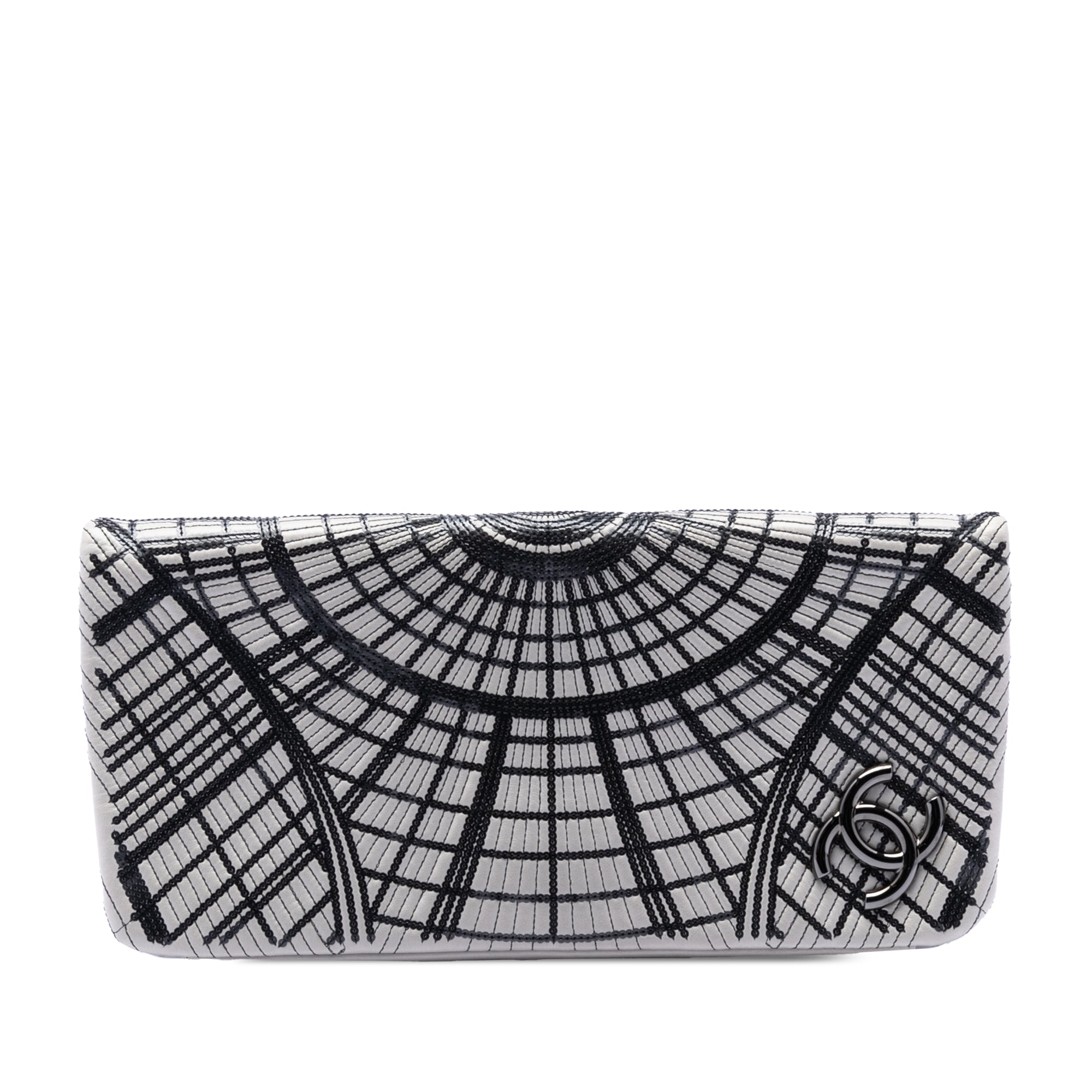 Sequin Embellished Lambskin Grand Palais Clutch