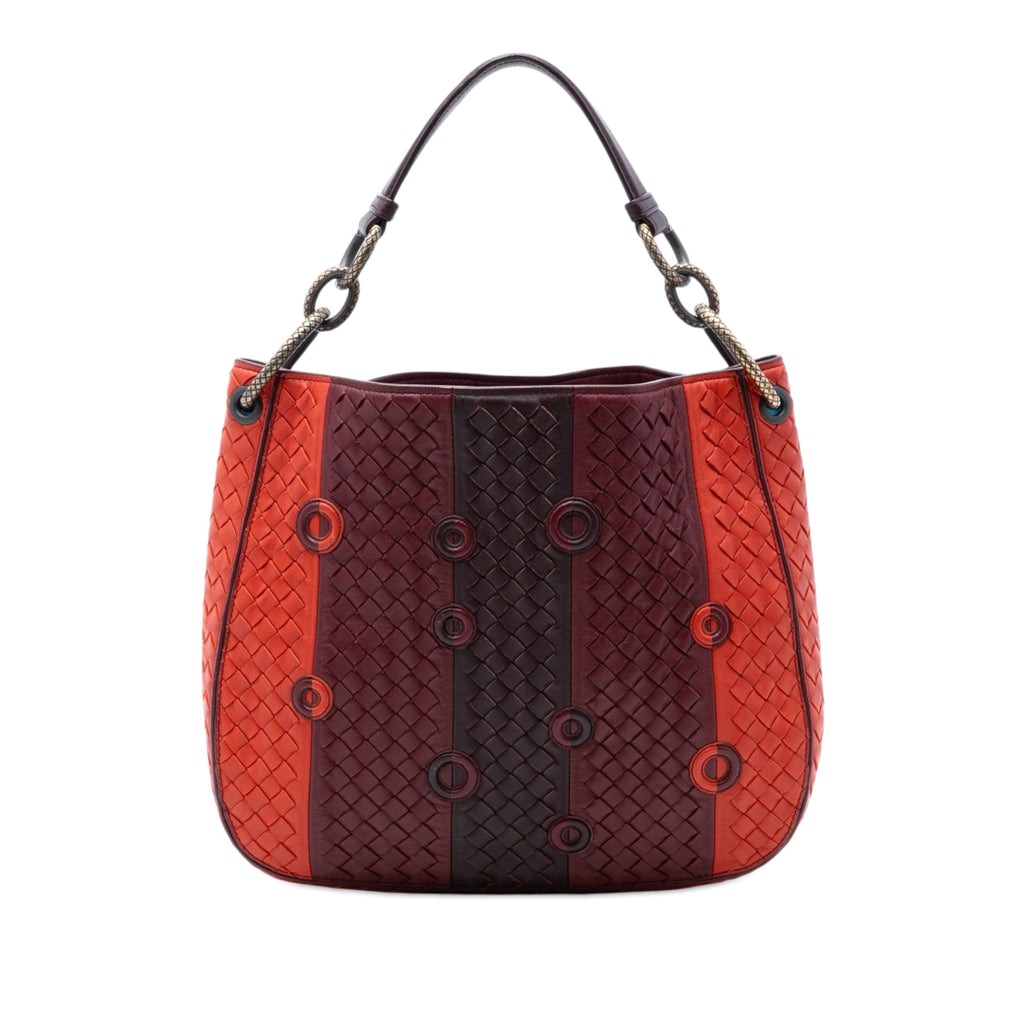 Multicolor Nappa Intrecciato Grommet Loop Hobo