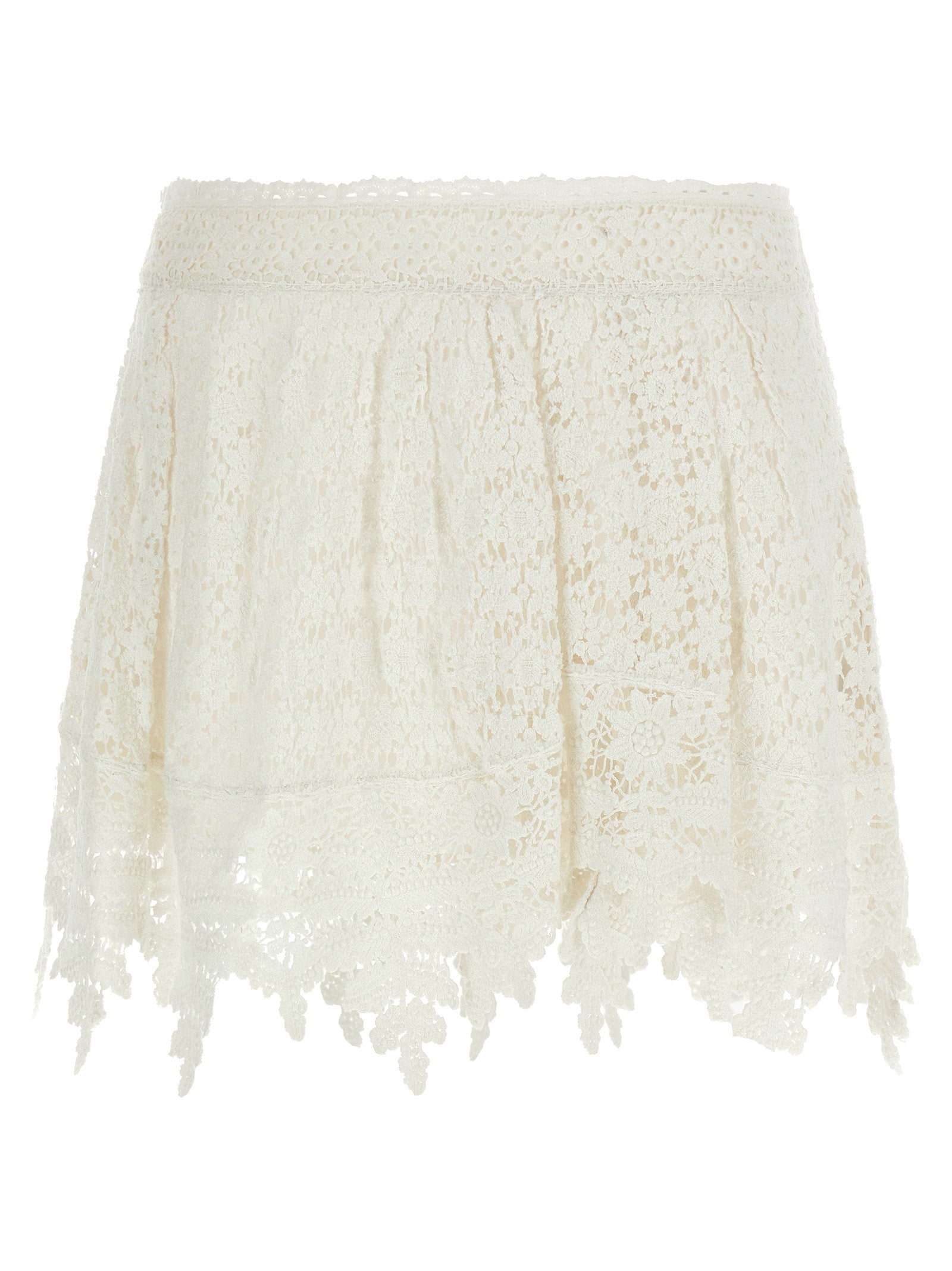 Isabel Marant Crochet Cotton Skirt — Cream