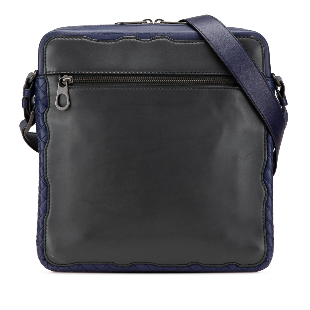 Intrecciato Trimmed Leather Crossbody